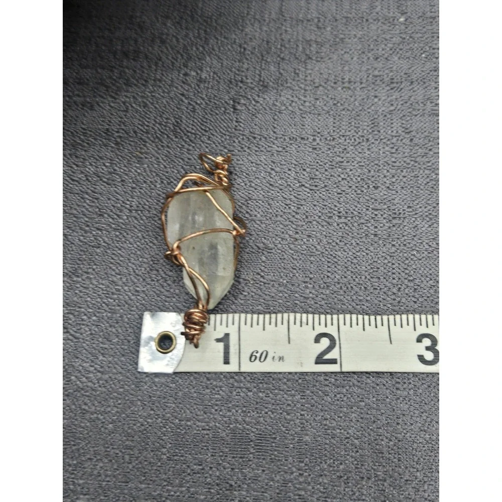 Wire Wrapped Clear‎ Quartz Crystal Pendant Handmade Copper Wire Wrapped Gemstone